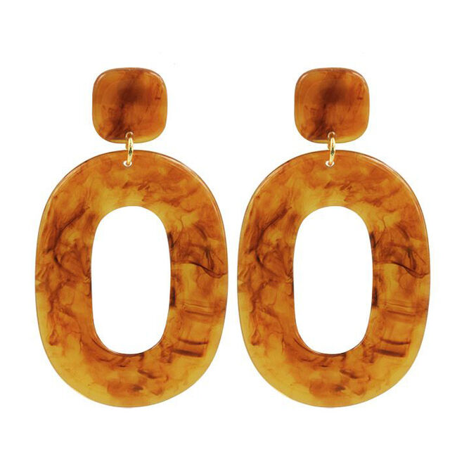 Bruine MY JEWELLERY Oorbellen STATEMENT OORBELLEN OVAAL - large