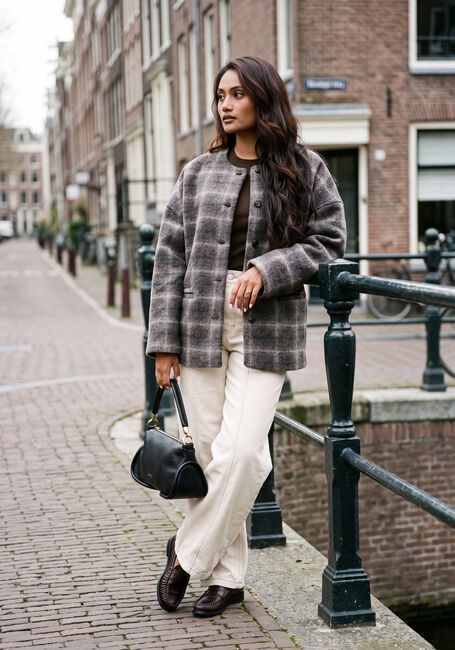 Beige OBJECT Wide jeans OBJRABEA MW LO BARREL JEANS E - large