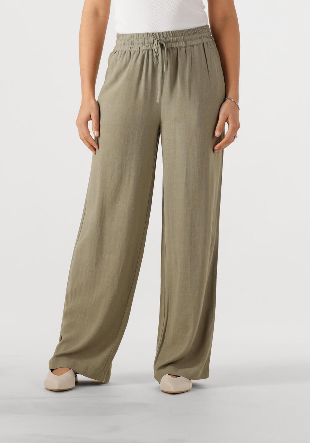SELECTED FEMME Dames Broeken Slfviva-gulia Hw Long Linen Pant Noos Khaki