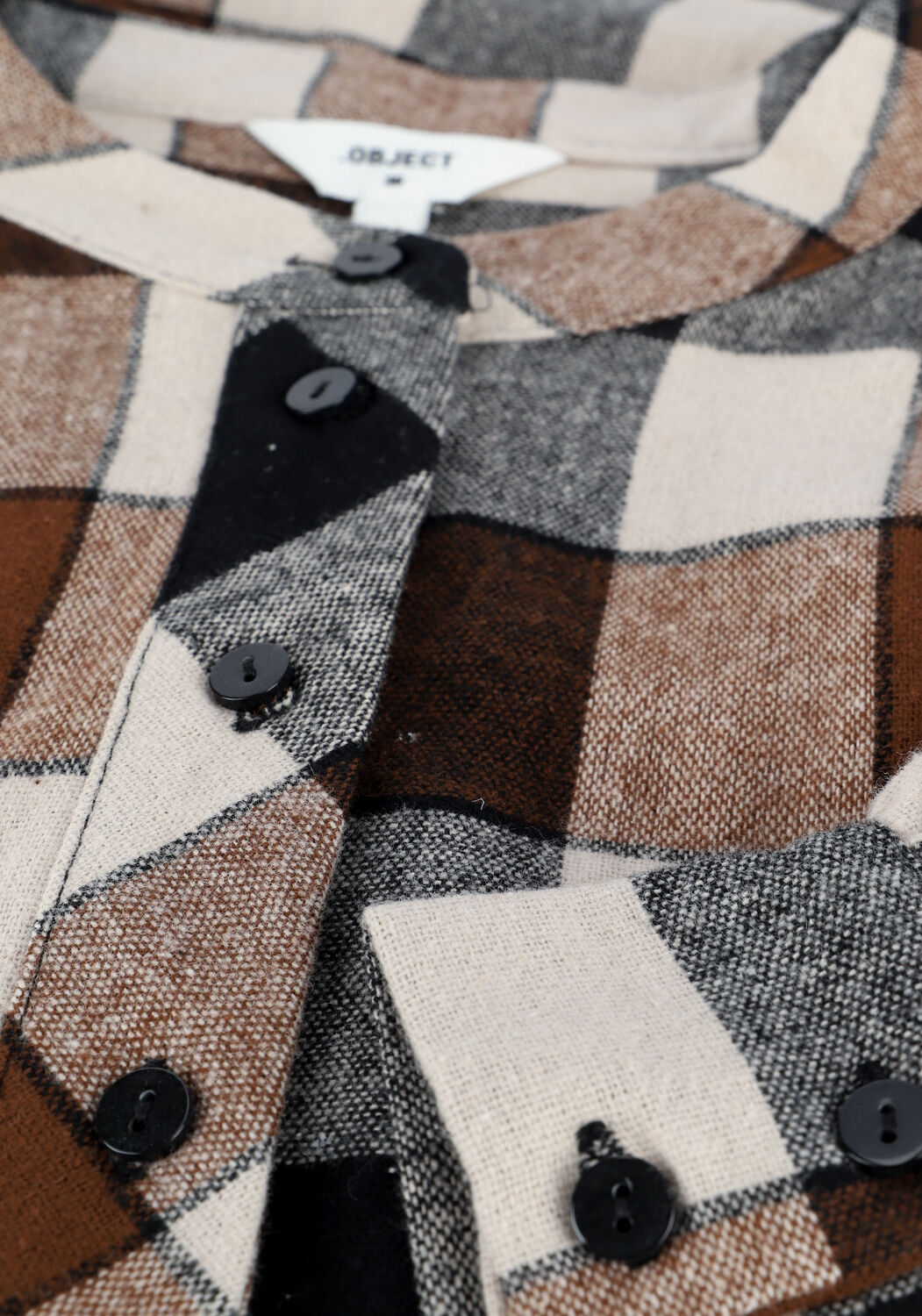 Bruine OBJECT Mini jurk JOHANNA L/S DRESS - large