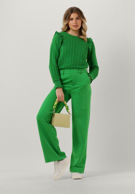 Groene OBJECT Trui OBJJASMIN L/S KNIT PULLOVERD - large