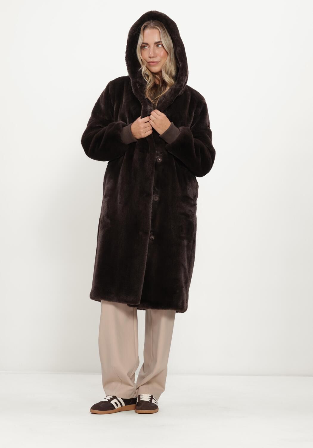 Bruine MOSCOW Faux fur jas 08-08-NADJANA-4 - large