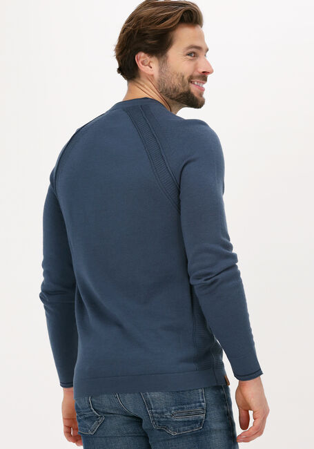 Blauwe CAST IRON Trui R-NECK TECH MERINO - large