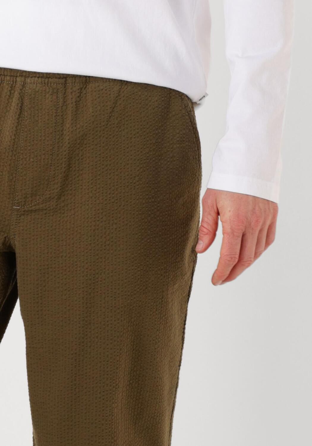 FORÉT Forét Heren Broeken Calm Seersucker Pant Khaki