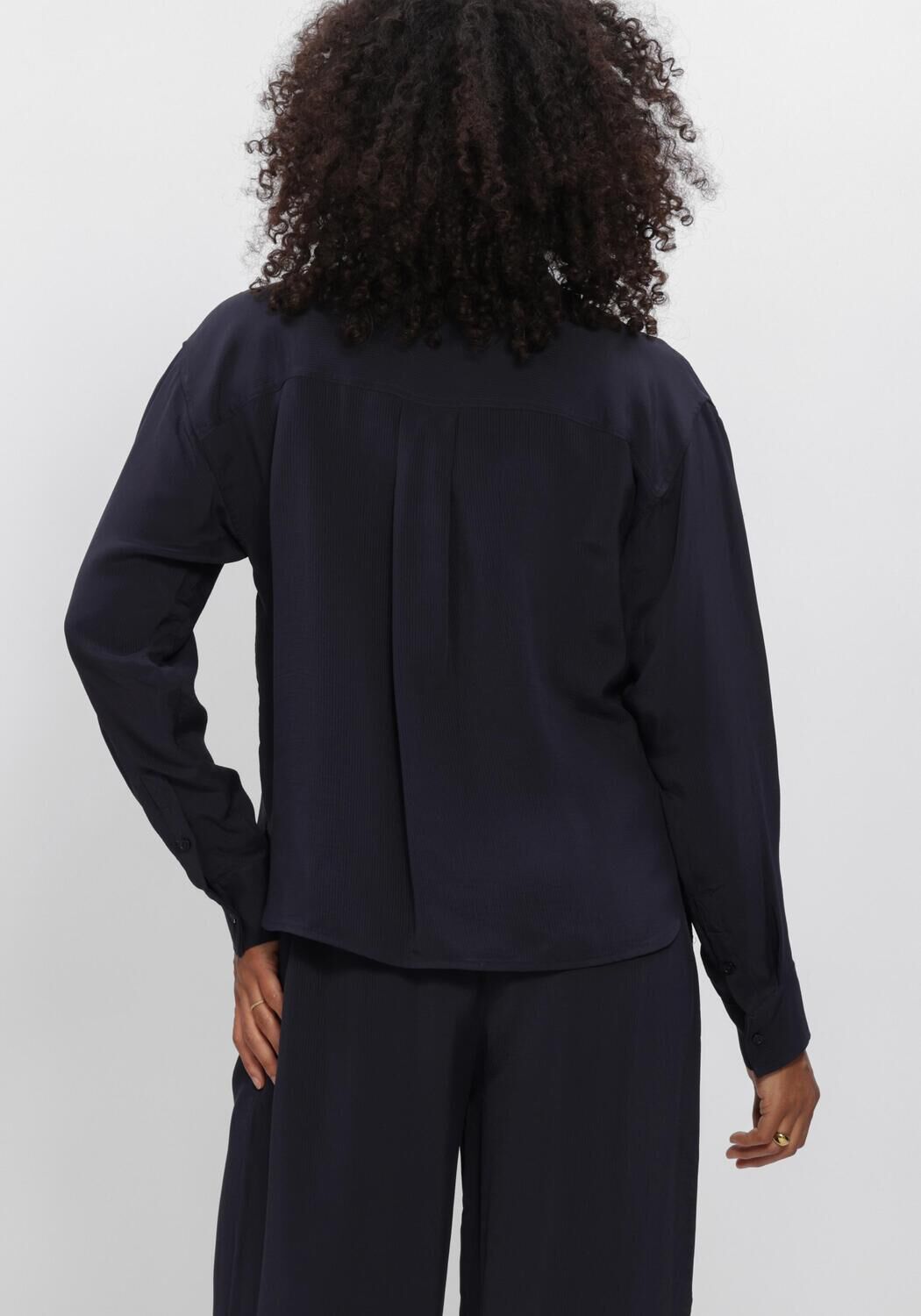 Donkerblauwe BY-BAR Blouses KRIS SATIN STRIPE BLOUSE - large