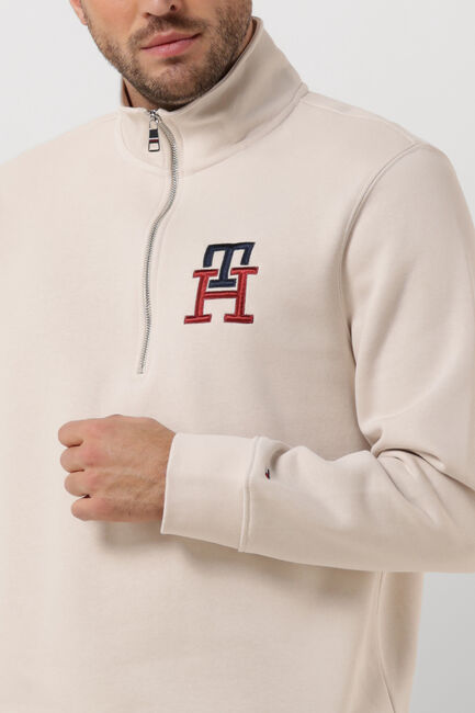 Gebroken wit TOMMY HILFIGER Trui ESSENTIAL MONOGRAM HALF ZIP - large