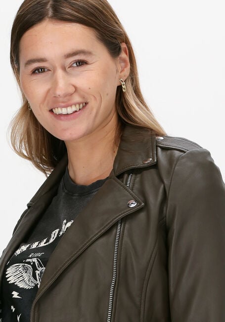 Groene GOOSECRAFT Leren jas GC JULIA BIKER - large