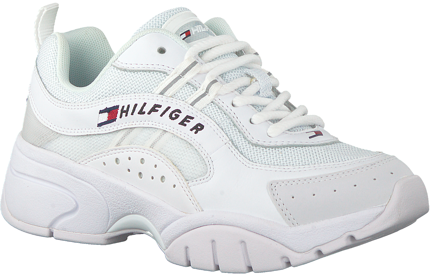 Tommy Hilfiger Sport Elastic City Lage Sneakers Voor Dames Wit