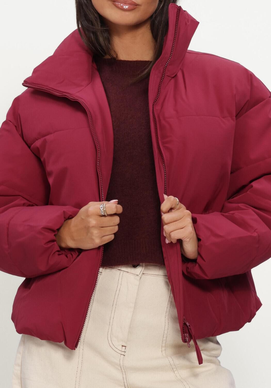 Bordeaux MSCH COPENHAGEN Gewatteerde jas MSCHREFRON JACKET - large