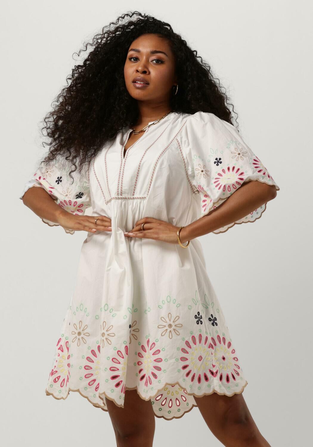 gebroken wit scotch soda mini jurk broderie mini dress