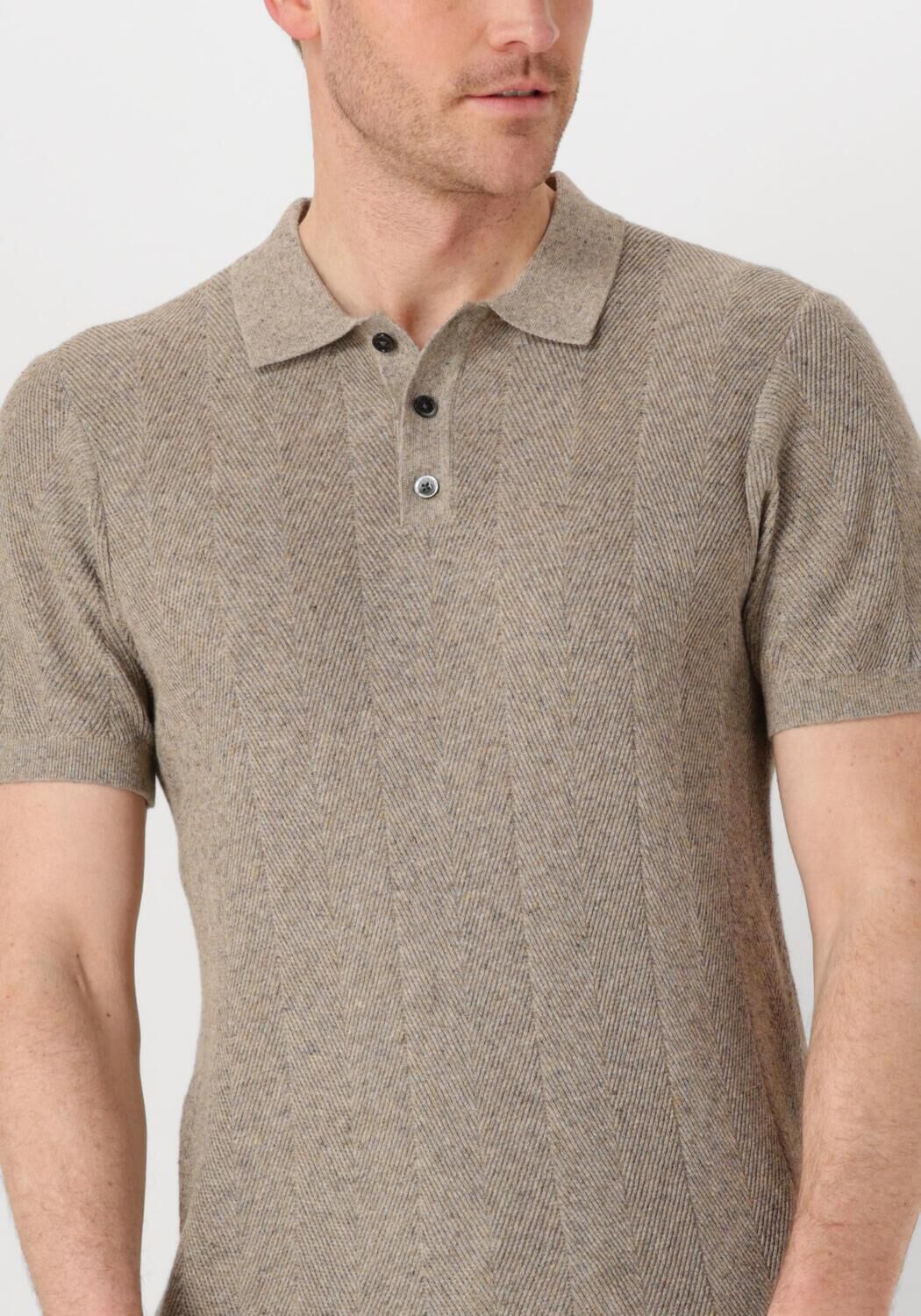 PROFUOMO Heren Polo's & T-shirts Polo Short Sleeve Beige