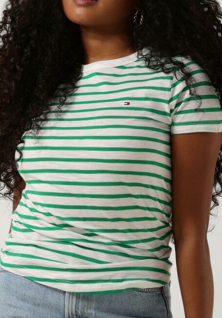 Groene TOMMY HILFIGER T-shirt 1985 SLIM SLUB C-NK - large