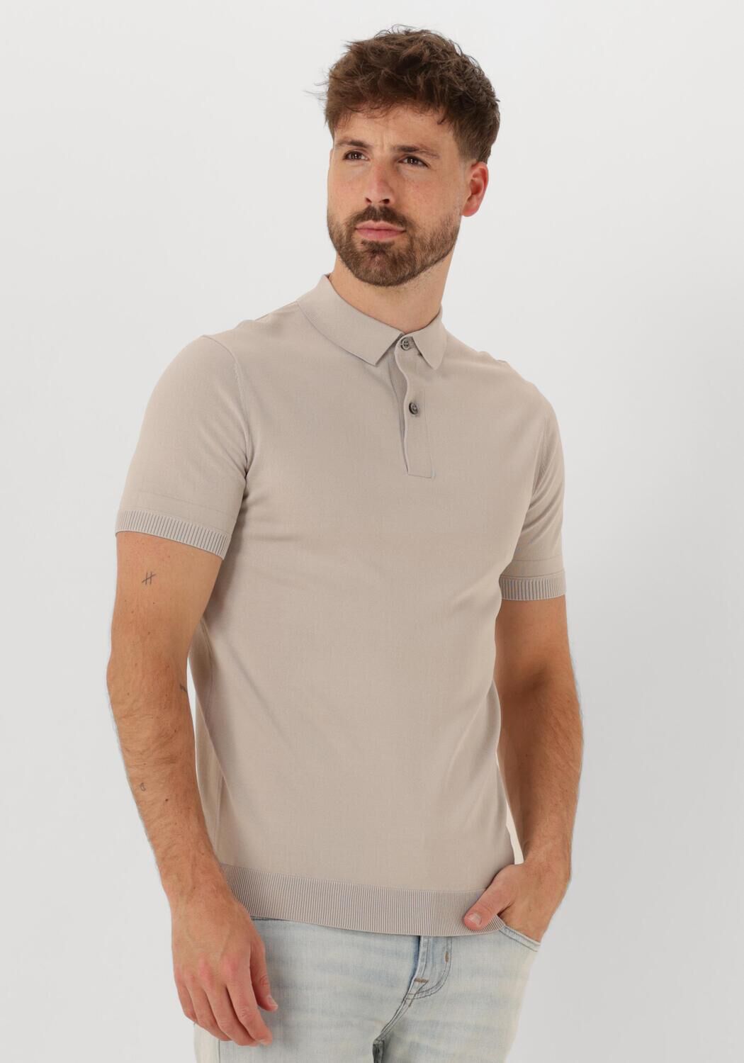 GENTI Heren Polo's & T-shirts Polo Button Ss K2046-1260 Beige