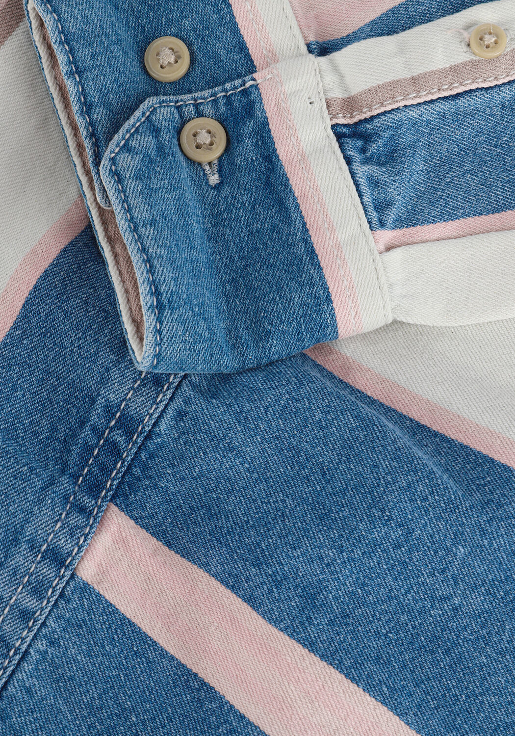 Multi SELECTED MEN Casual overhemd SLHBRAD 23903 STRIPE LS LOOSE DNMSHIRT U - large