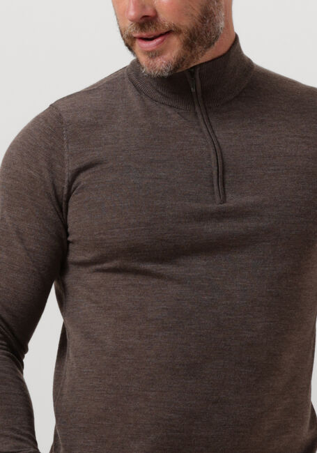 Taupe PROFUOMO Trui PULLOVER HALF ZIP - large