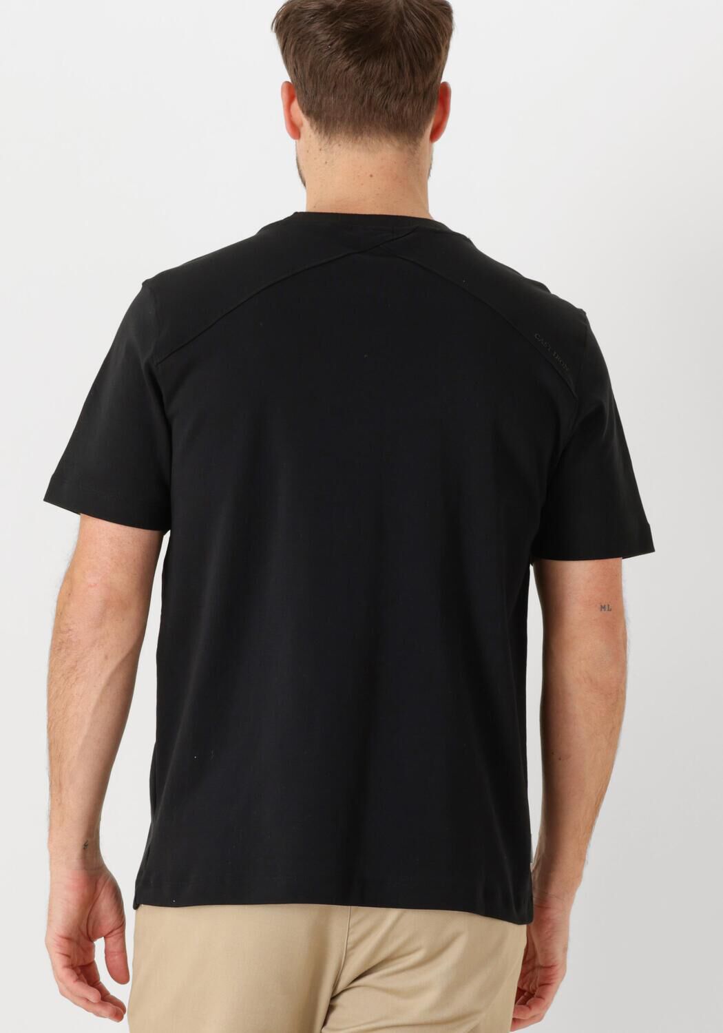 CAST IRON Heren Polo's & T-shirts Crewneck Regular Fit Interlock Essential Zwart