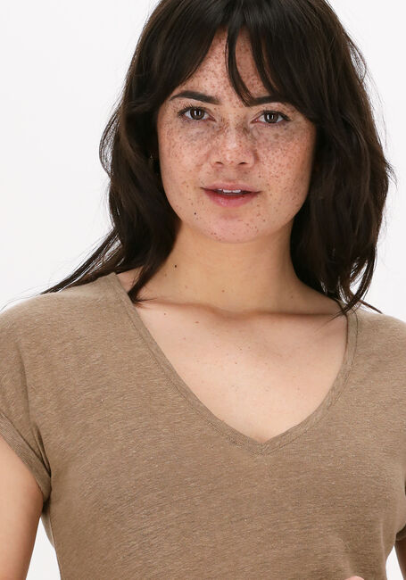 Bruine BY-BAR T-shirt MILA LINEN TOP - large