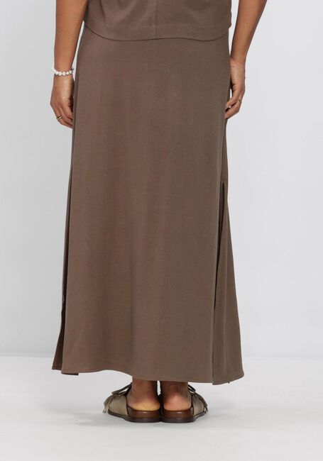 Bruine SELECTED WOMEN Maxirok SLFVIVA HW ANKLE LINEN BLEND SKIRT - large