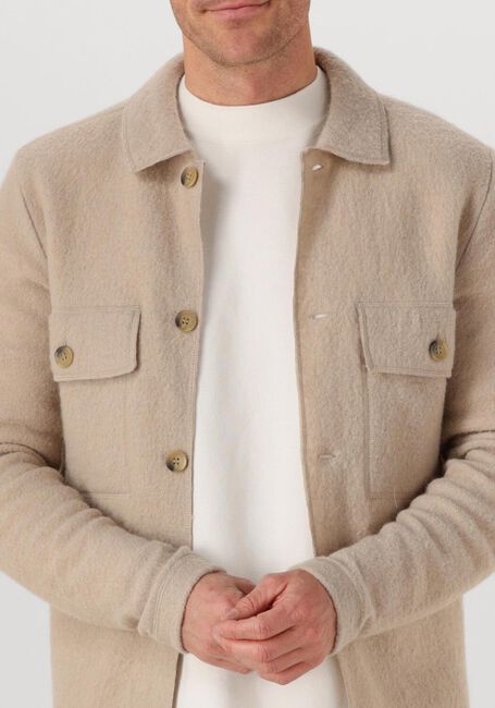 Beige SELECTED MEN Overshirt SLHNEALY LS KNIT WORKWEAR CARDIGAN - large