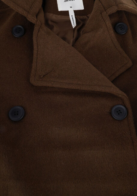 Bruine OBJECT Mantel CLARA WOOL COAT - large