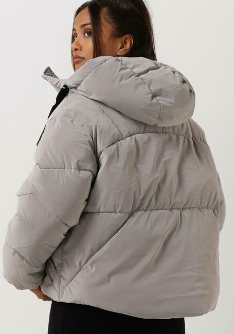 Grijze CALVIN KLEIN Gewatteerde jas LONG DRAWCORDS SOFT TOUCH PUFFER - large
