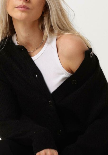 Zwarte SELECTED FEMME Vest SLFLULU LS KNIT SHORT CARDIGAN - large