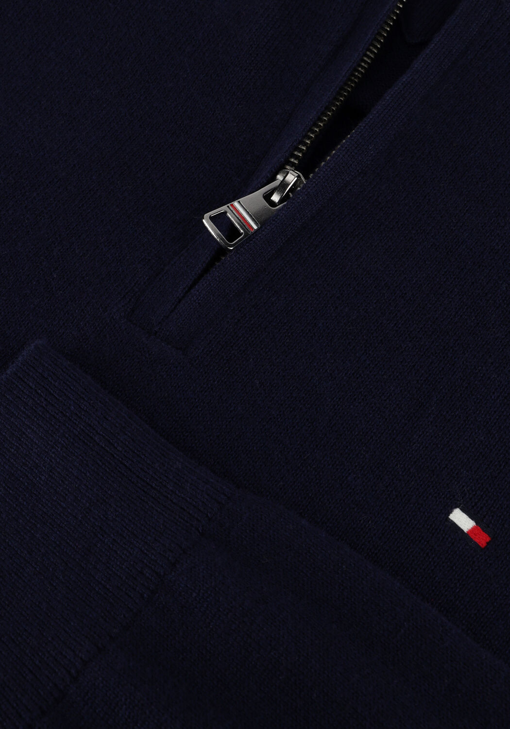 Donkerblauwe TOMMY HILFIGER Trui PIMA ORG CTN CASHMERE ZIP MOCK - large