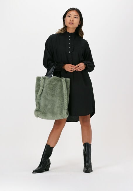 Zwarte CO'COUTURE Mini jurk CALLUM PINTUCK FRILL DRESS - large