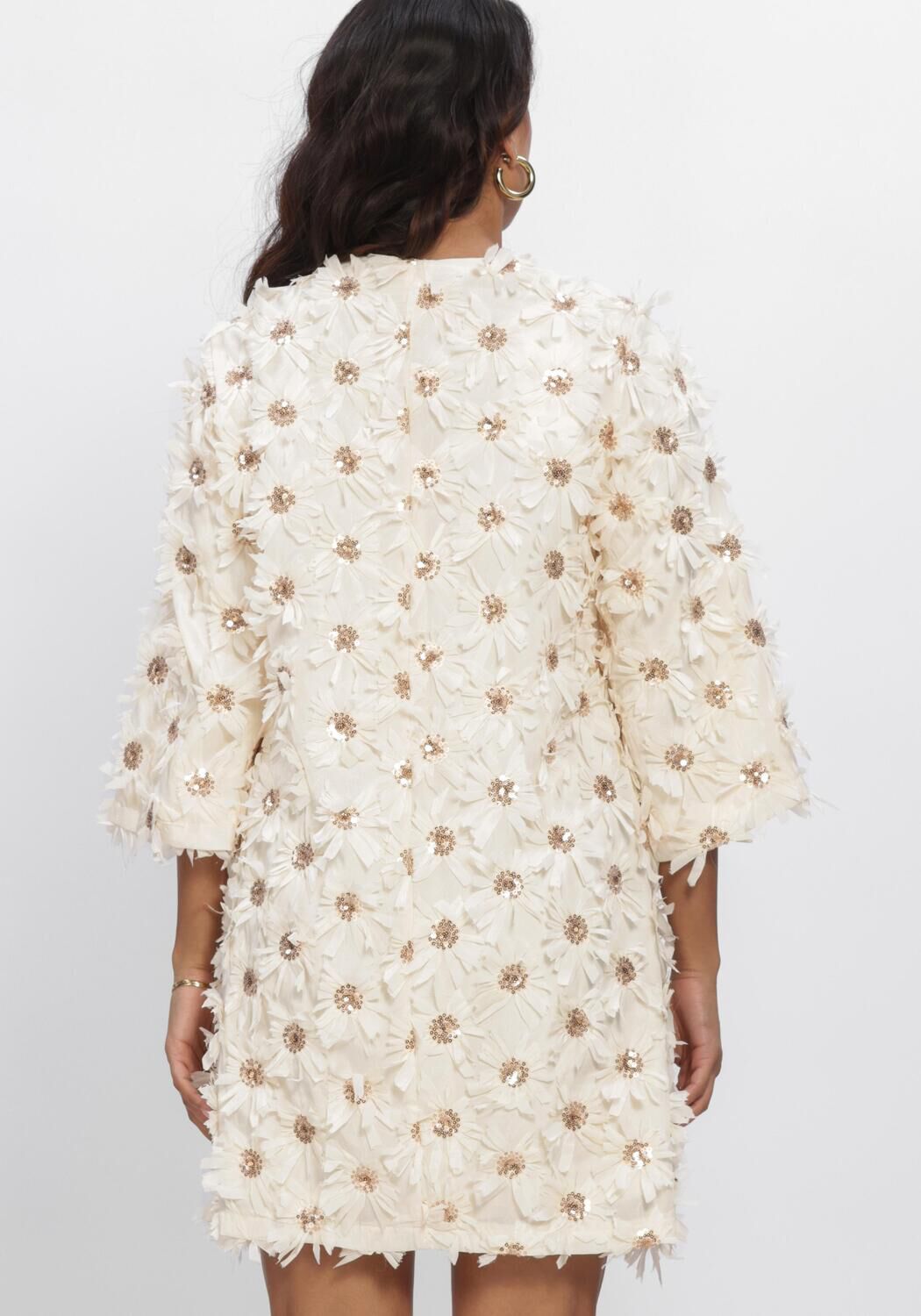Beige Y.A.S. Jurken YASABELONE 3/4 DRESS - large