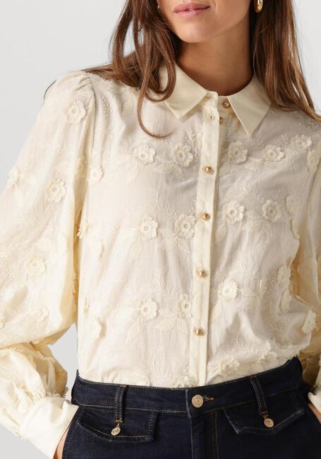 Gebroken wit SUMMUM Blouses LONGSLEEVE BLOUSE 3D FLOWER - large