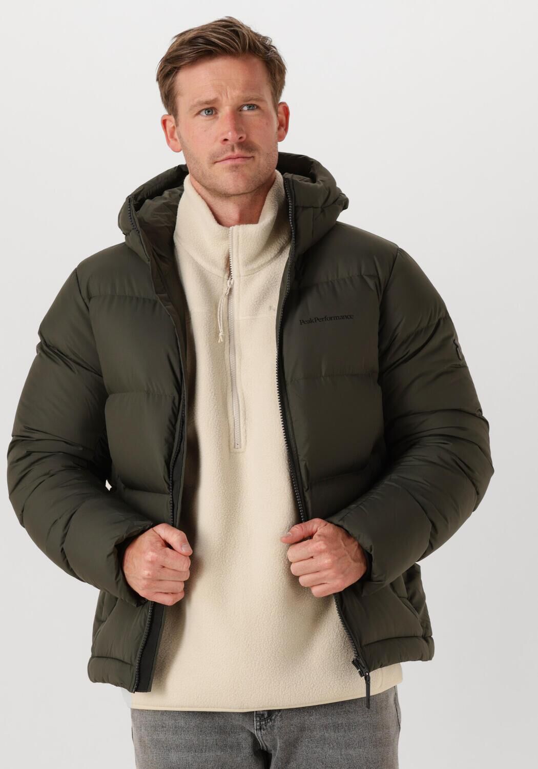 Donkergroene PEAK PERFORMANCE Gewatteerde jas M RIVEL DOWN JACKET