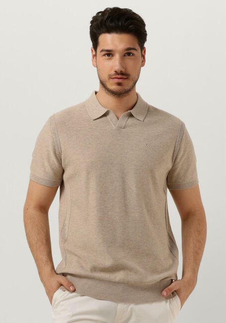 Bruine DSTREZZED Polo MERCURY S/S POLO MELANGE SLUB - large