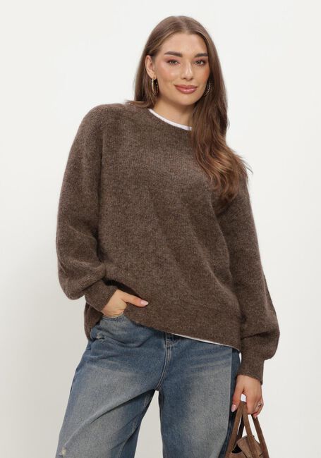 Bruine SELECTED WOMEN Trui SLWLULU LS KNIT RELAXED O-NECK - large