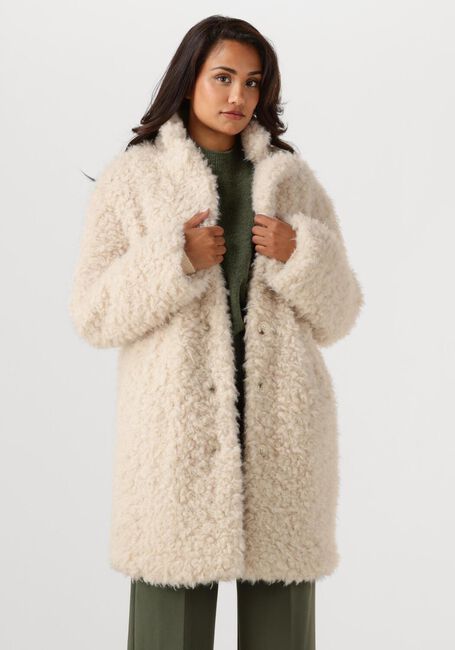 Beige ANOTHER LABEL Teddy jas AL BONNIE LONG COAT - large