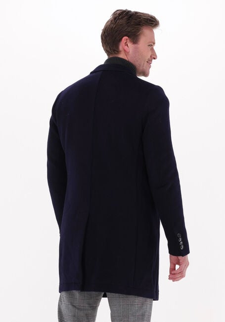 Donkerblauwe PROFUOMO Mantel OUTERW LONG COAT KNIT NAVY - large