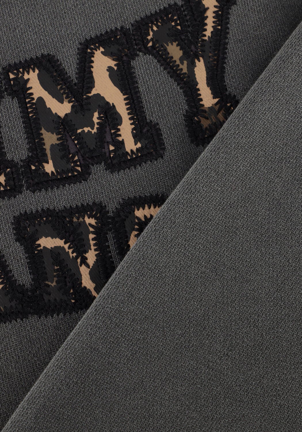 Donkergrijze TOMMY JEANS Trui TJW BXY LEOPARD VARSITY CREW - large