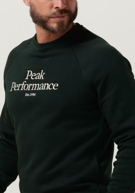 Donkergroene PEAK PERFORMANCE Trui M ORIGINAL CREW - large