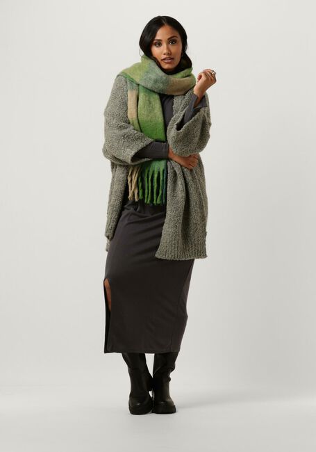 Donkergrijze SIMPLE Midi jurk KNIT-VIS-PIQUE-23-1 - large