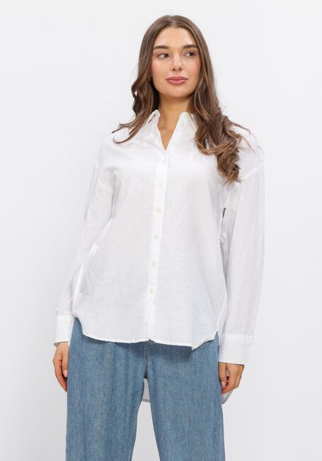 Witte SELECTED WOMEN Blouses SLFCLEO OVERSIZE LINEN BLEND SHIRT - large