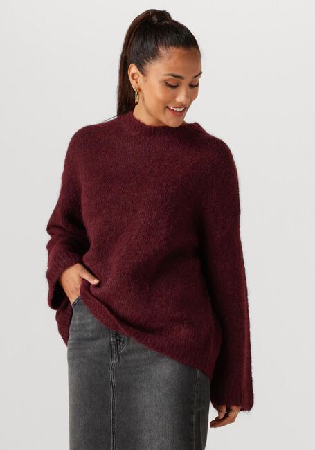 Bordeaux SELECTED WOMEN Trui SLFGABRIELLA LS KNIT NEW O-NECK - large