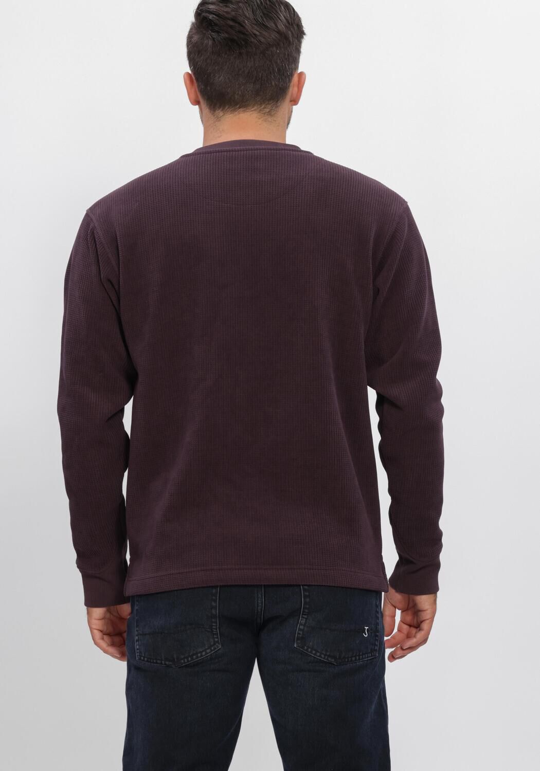 Bordeaux BUTCHER OF BLUE Trui FLUX HEAVY WAFFLE SWEAT - large