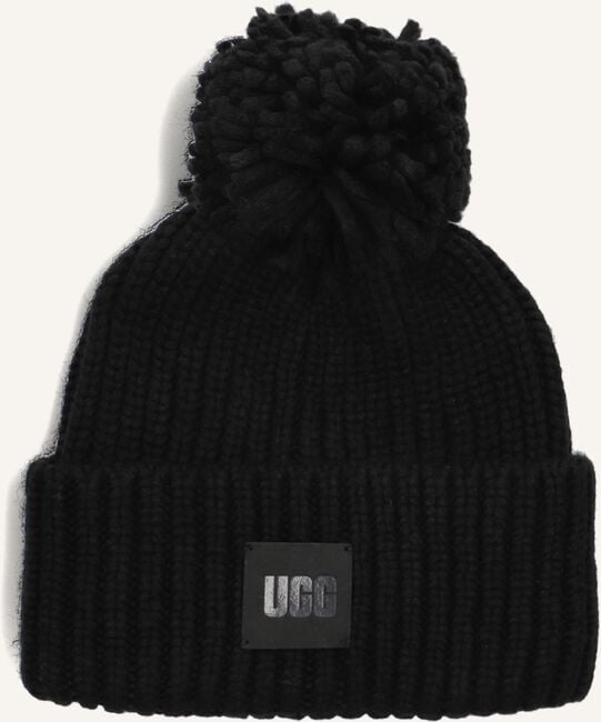 Zwarte UGG Muts CHUNKY RIB KNIT BEANIE W POM Zwarte UGG Muts CHUNKY RIB KNIT BEANIE W POM - large