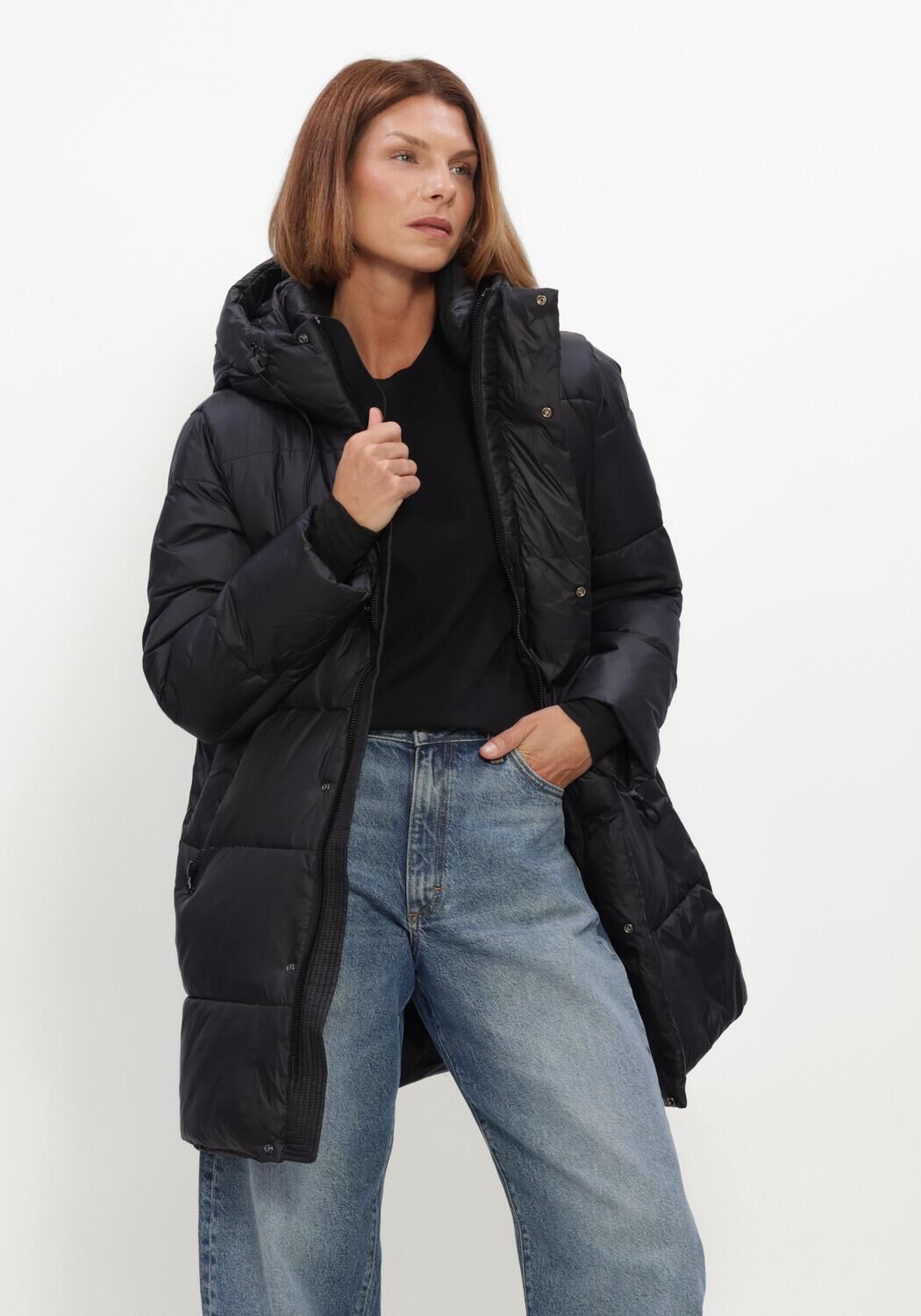Zwarte WITHBLACK Gewatteerde jas WBLABBY 3/4 DOWN JACKET - large