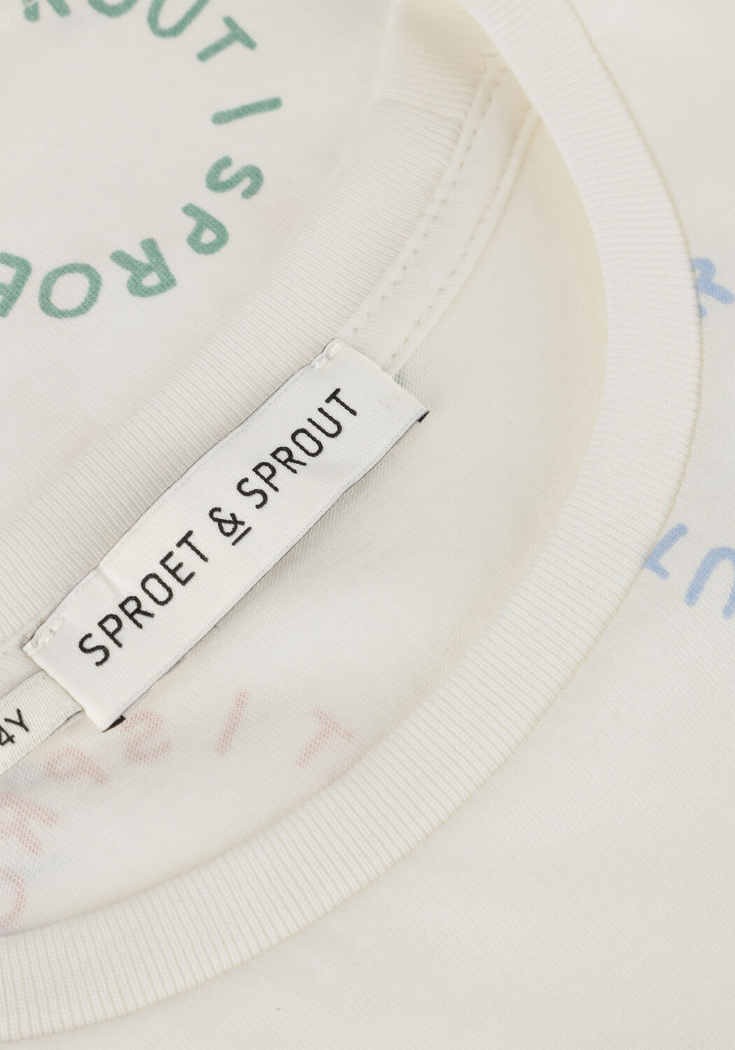 Sproet & Sprout Jongens Polo's & T-shirts T-shirt Sproet Print Gebroken Wit