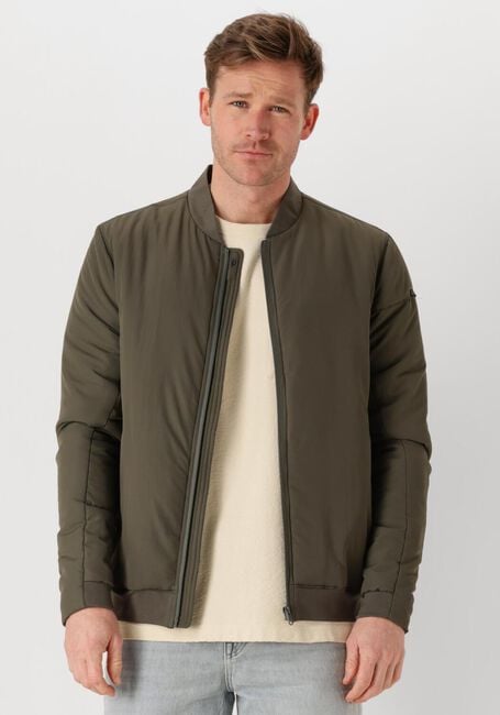 Groene CAST IRON Jack BOMBER JACKET THROTTLE BARKER - large