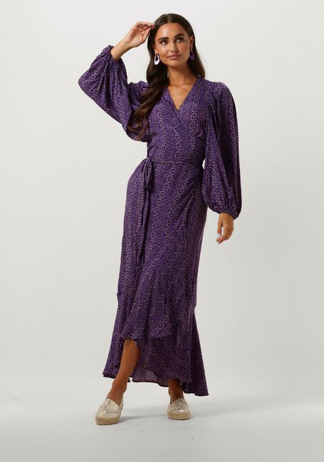 Paarse SISSEL EDELBO Midi jurk ZELDA WRAP DRESS - large