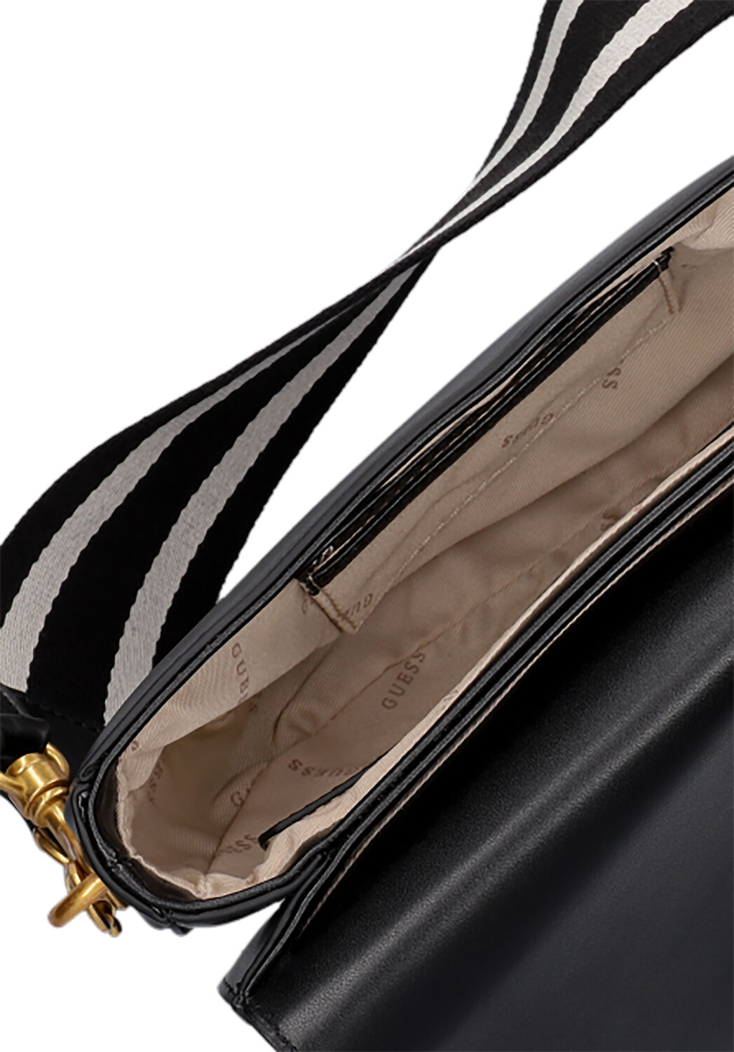 Zwarte GUESS Schoudertas DANNA SADDLE BAG - large