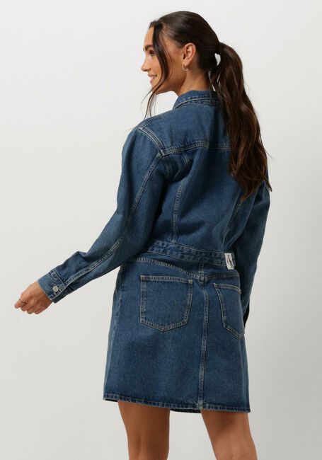 Blauwe CALVIN KLEIN Mini jurk DARTED DENIM SHIRT DRESS - large
