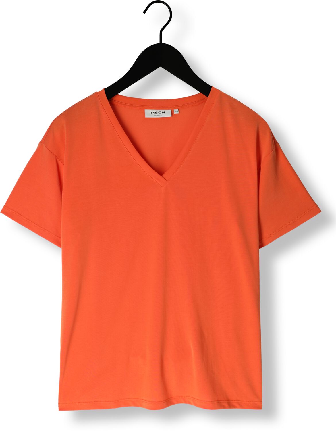 MSCH COPENHAGEN Dames Tops & T-shirts Mschfenya Modal V Neck Tee Rood