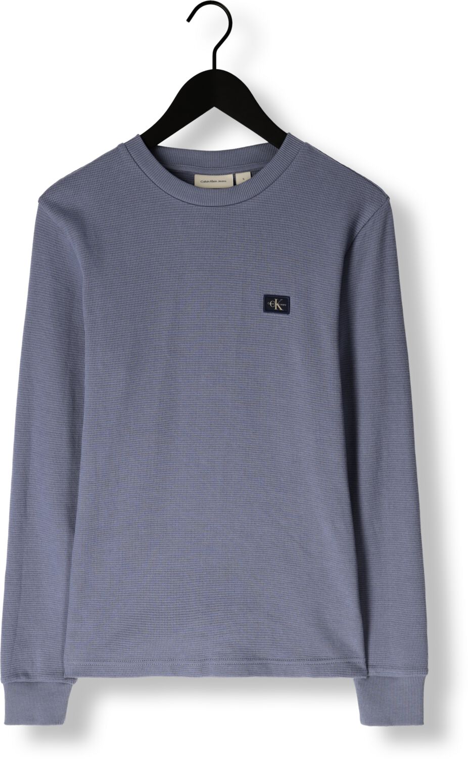CALVIN KLEIN Heren Truien & Vesten Woven Label Waffle Ls Tee Blauw